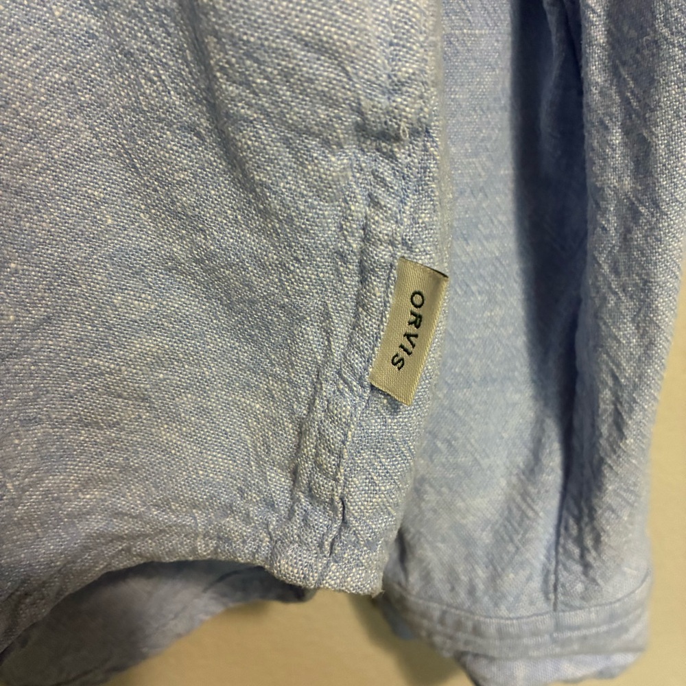 Orvis Light Blue Linen Blend Button-Up Women’s Shirt Size Large Lightweight - Picture 5 of 10